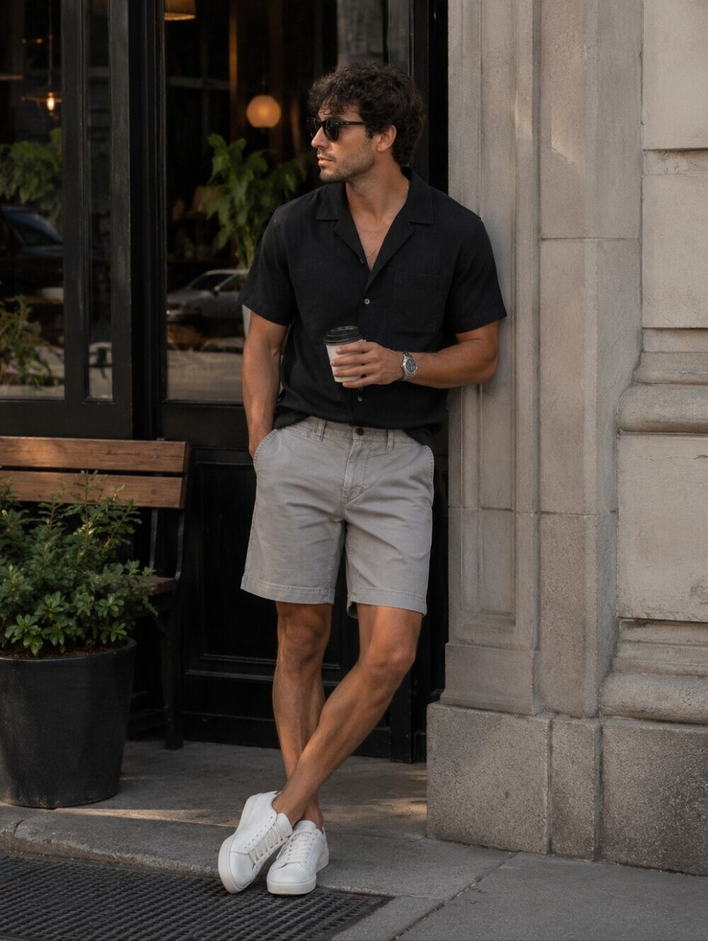 American Eagle Men’s Next Level Flex Grey Chino Shorts Size 28 10” Preppy